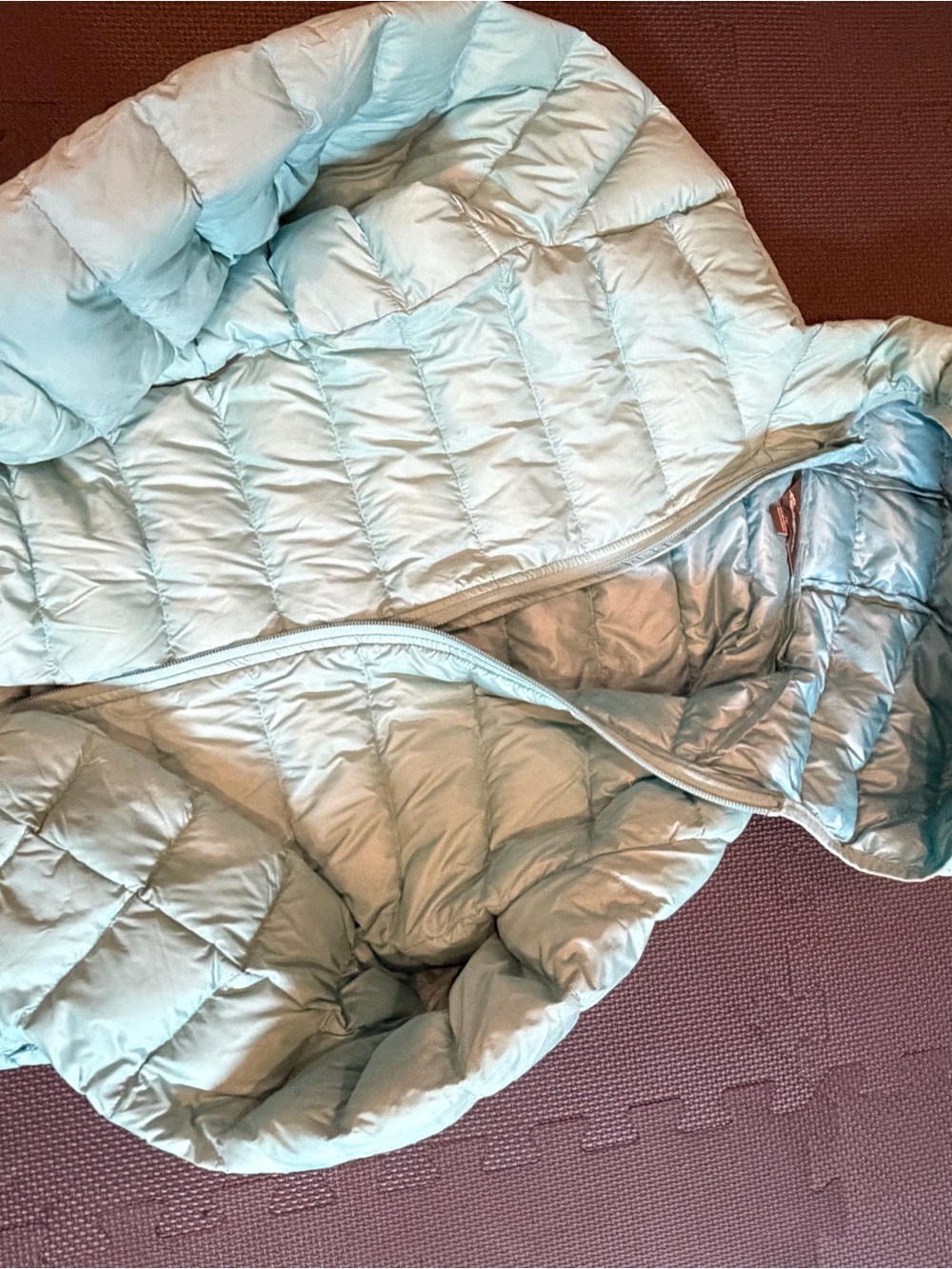 Eddie Bauer Light Aqua Quilted Puffer Coat